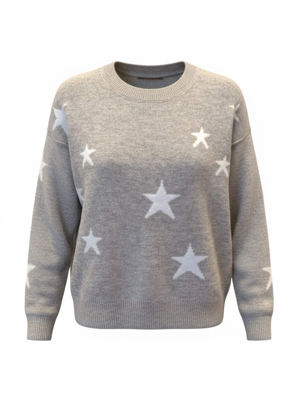 Vince Camuto Beige with White Stars Crewneck Sweater Size XXS🍁